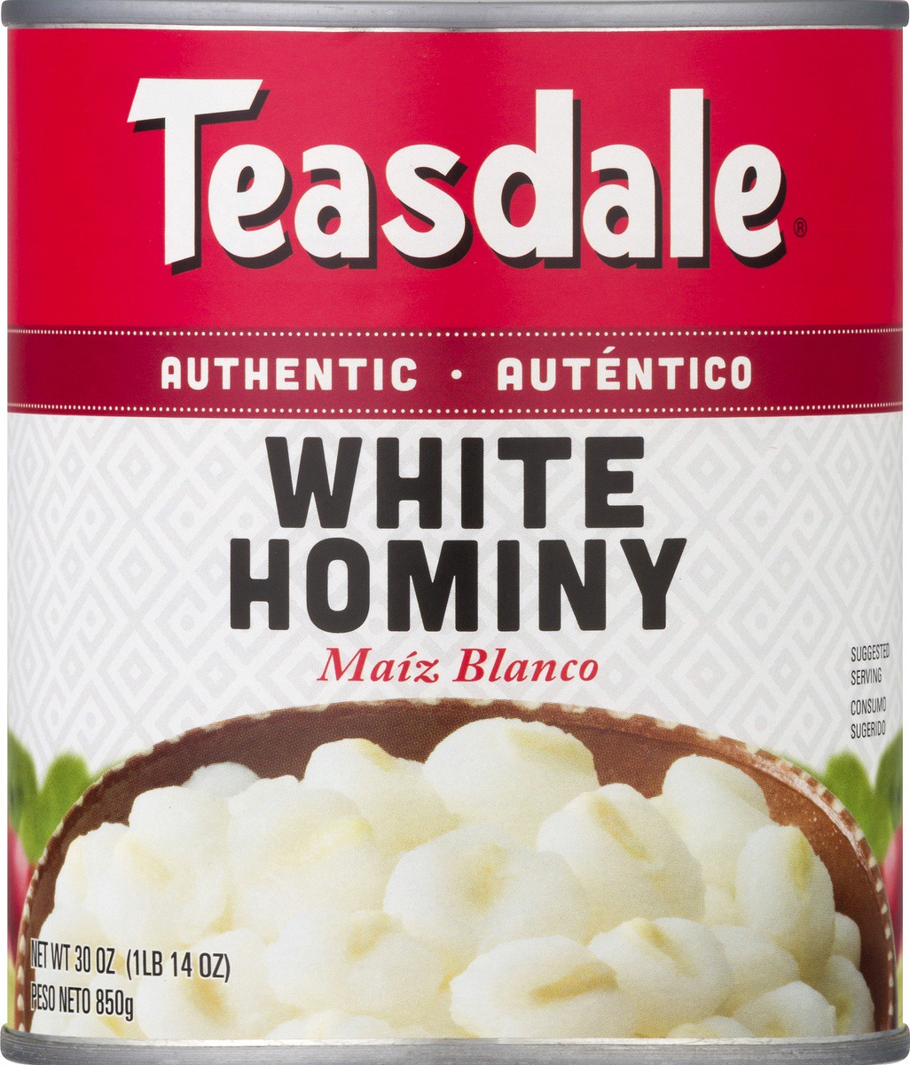 slide 4 of 9, Teasdale White Hominy, 30 oz