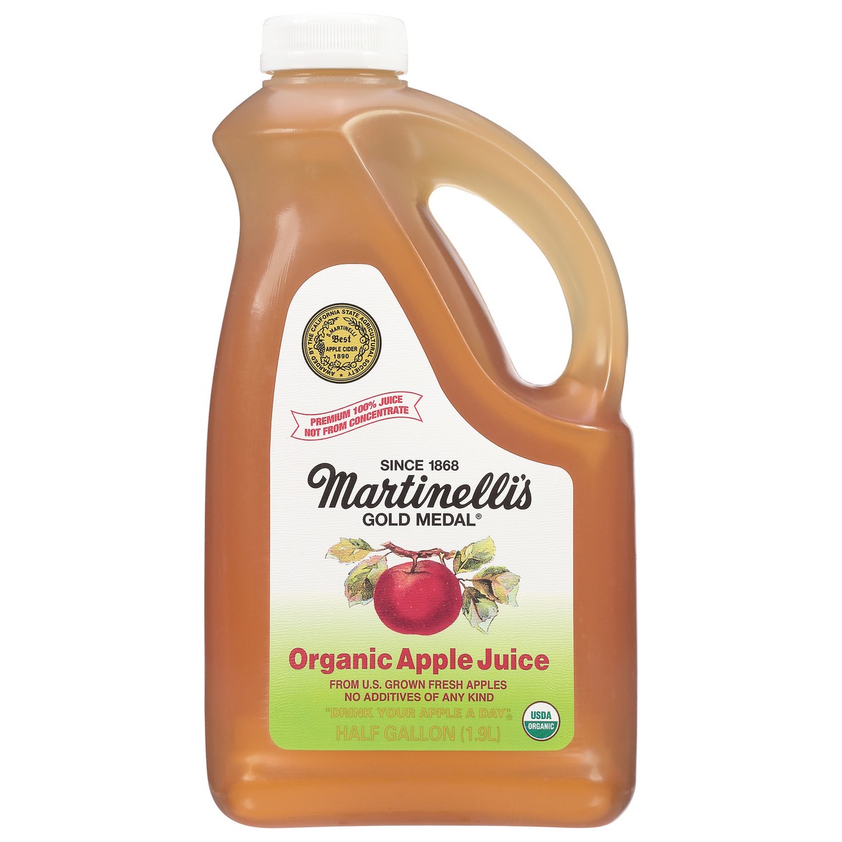 slide 1 of 9, Martinelli's Organic Apple Juice 0.5 gal, 