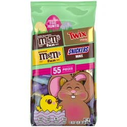 M&M's, Snickers & Twix Mini and Fun Size Milk Chocolate Easter Candy Variety Pack, 55 ct Bulk Bag