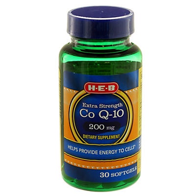 slide 1 of 1, H-E-B Extra Strength Coenzyme Q-10 200 mg Softgels, 30 ct