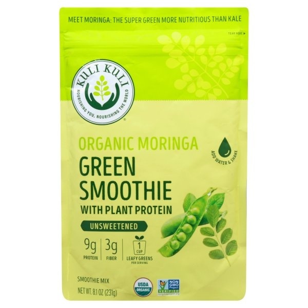 slide 1 of 1, Kuli Kuli Organic Moringa Green Smoothie Unsweetened, 7.3 oz