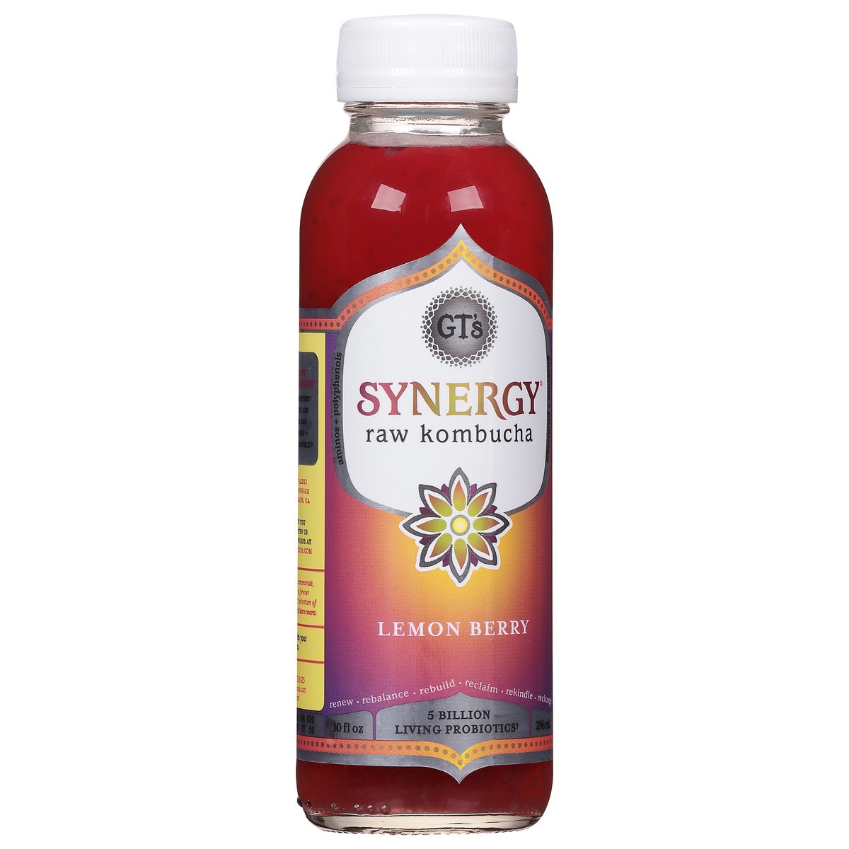 slide 2 of 9, GT's Raw Lemon Berry Kombucha 10 fl oz, 10 fl oz