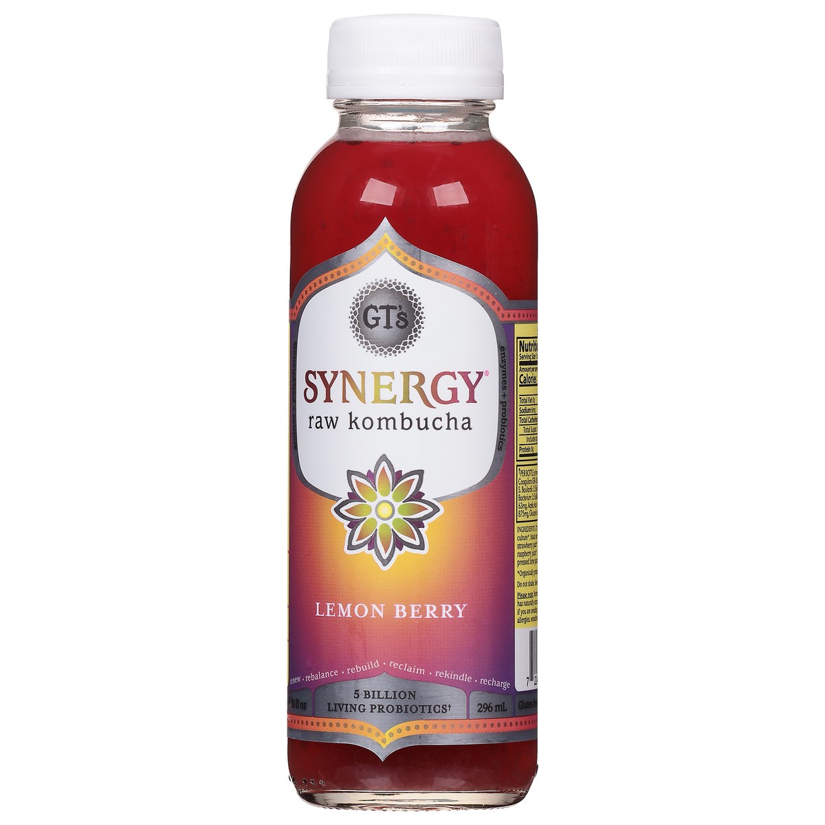 slide 3 of 9, GT's Raw Lemon Berry Kombucha 10 fl oz, 10 fl oz