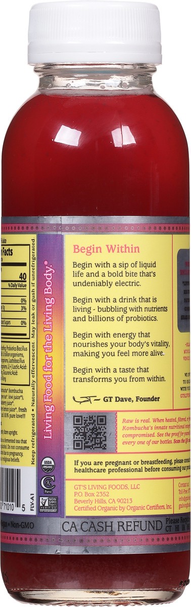 slide 5 of 9, GT's Raw Lemon Berry Kombucha 10 fl oz, 10 fl oz