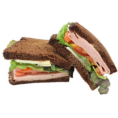 slide 1 of 1, Central Market Ham & Swiss Sandwich on Russian Rye Bread, 1 ct