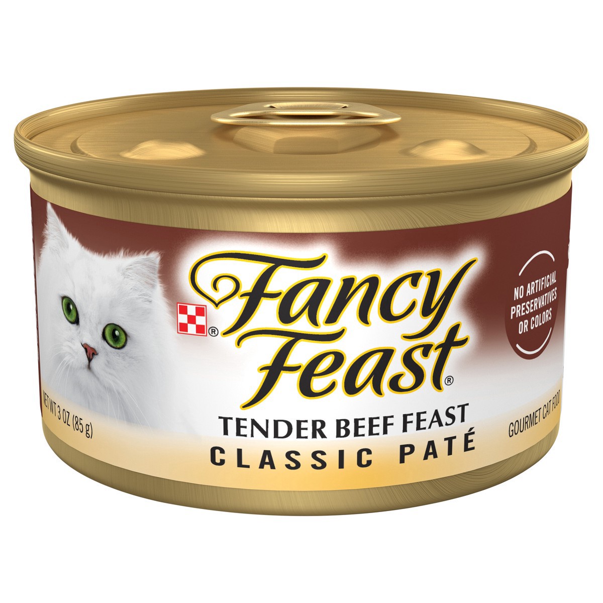 slide 1 of 9, Fancy Feast Purina Fancy Feast Tender Beef Feast Classic Grain Free Wet Cat Food Pate, 