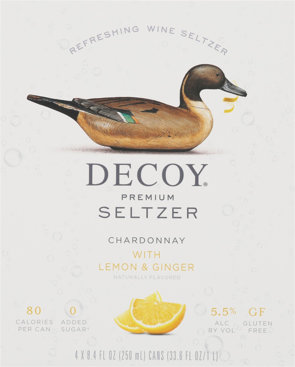 slide 13 of 14, Decoy Premium Chardonnay with Lemon & Ginger Seltzer 4 - 8.4 fl oz Cans, 4 ct