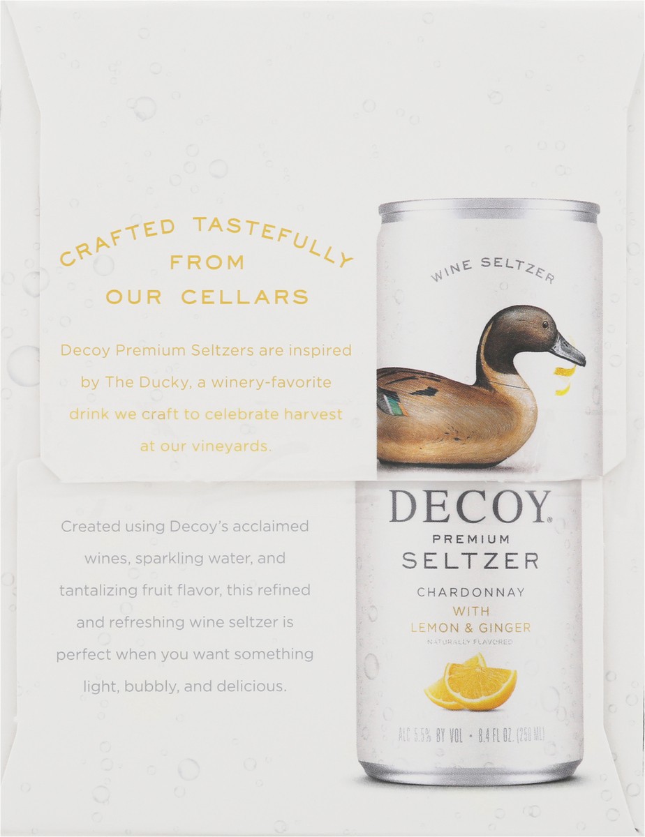slide 2 of 14, Decoy Premium Chardonnay with Lemon & Ginger Seltzer 4 - 8.4 fl oz Cans, 4 ct