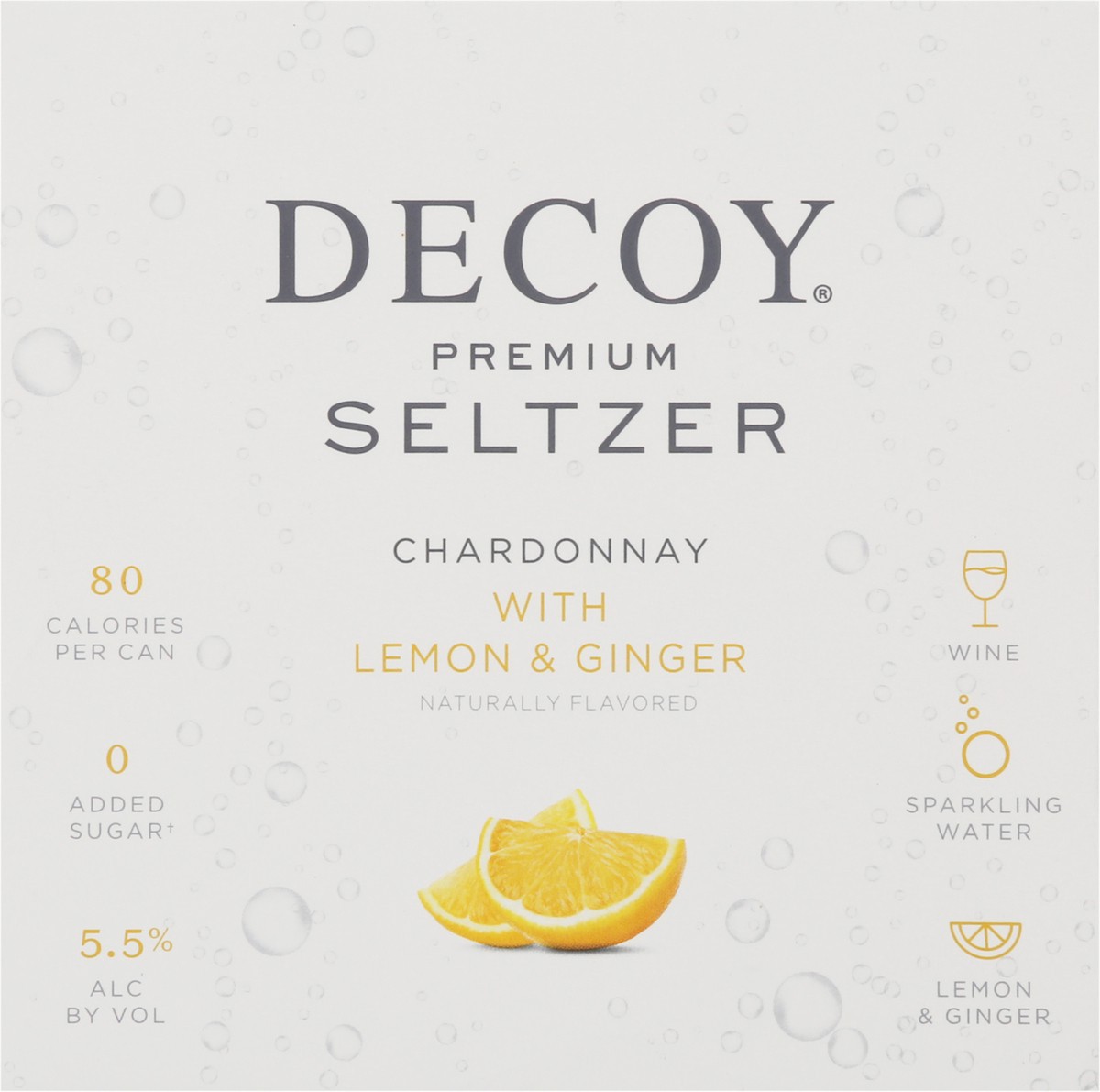 slide 14 of 14, Decoy Premium Chardonnay with Lemon & Ginger Seltzer 4 - 8.4 fl oz Cans, 4 ct