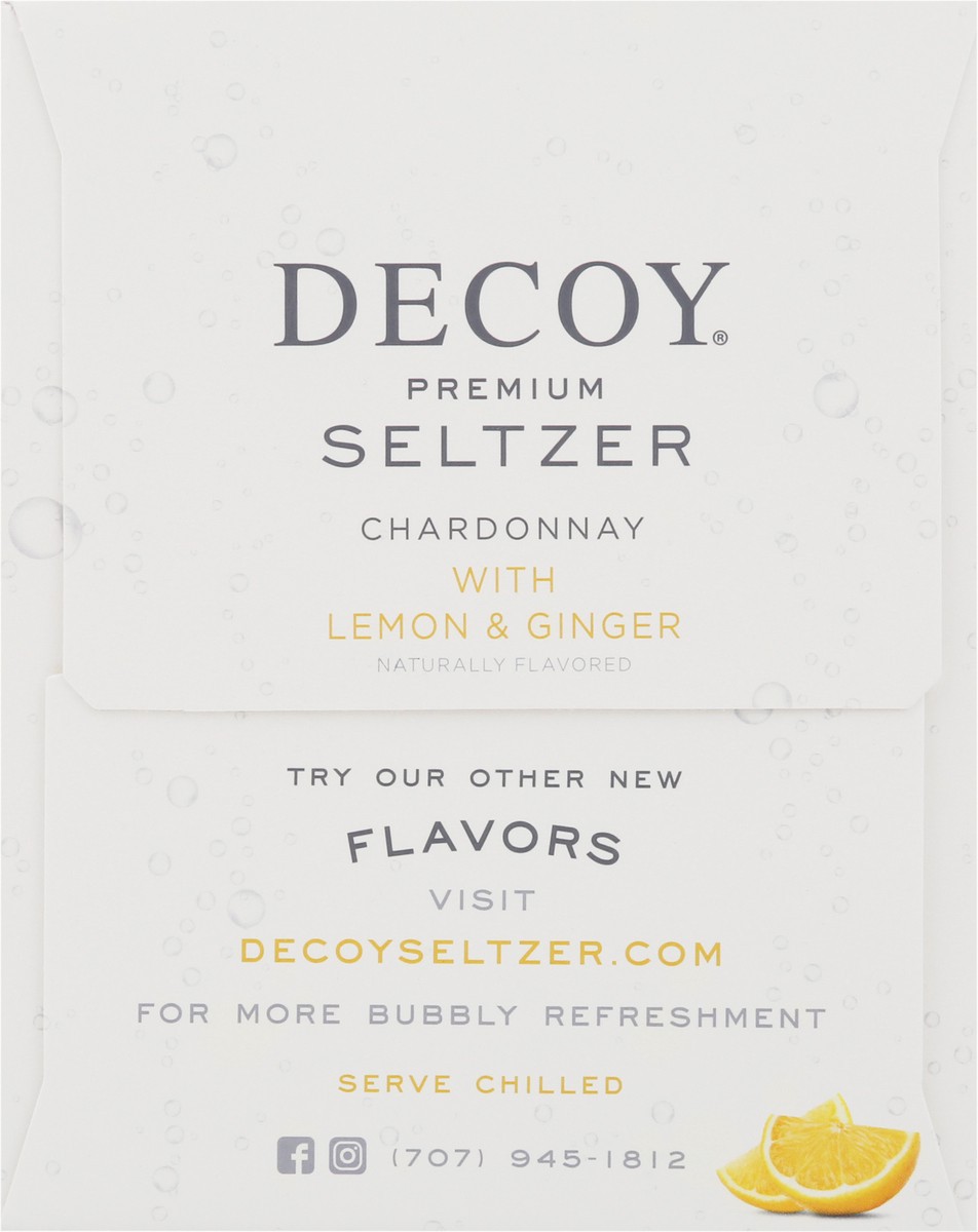 slide 7 of 14, Decoy Premium Chardonnay with Lemon & Ginger Seltzer 4 - 8.4 fl oz Cans, 4 ct