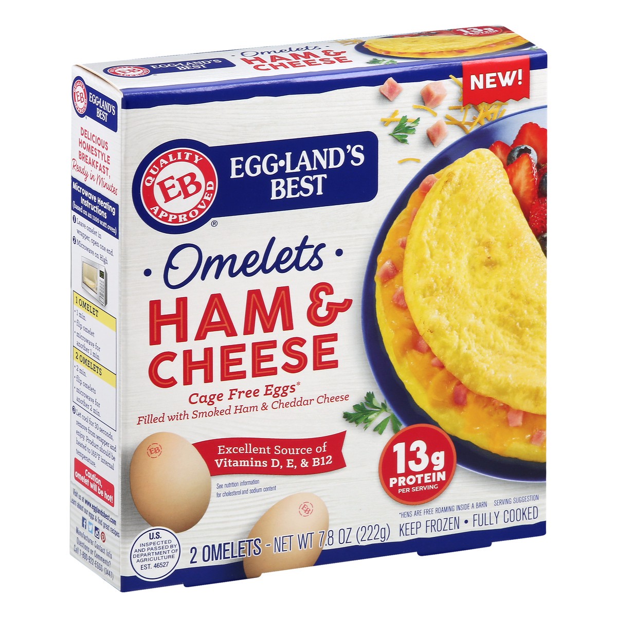 slide 2 of 13, Eggland's Best Ham & Cheese Omelets, 2 ct