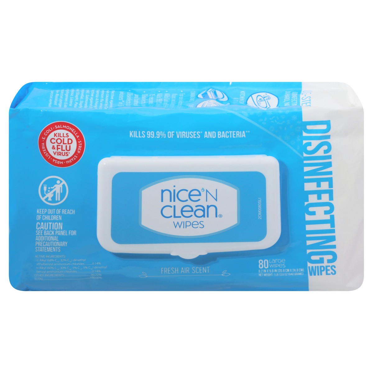 slide 3 of 12, Nice 'n Clean Large Disinfecting Fresh Air Scent Wipes 80 ea, 80 ct