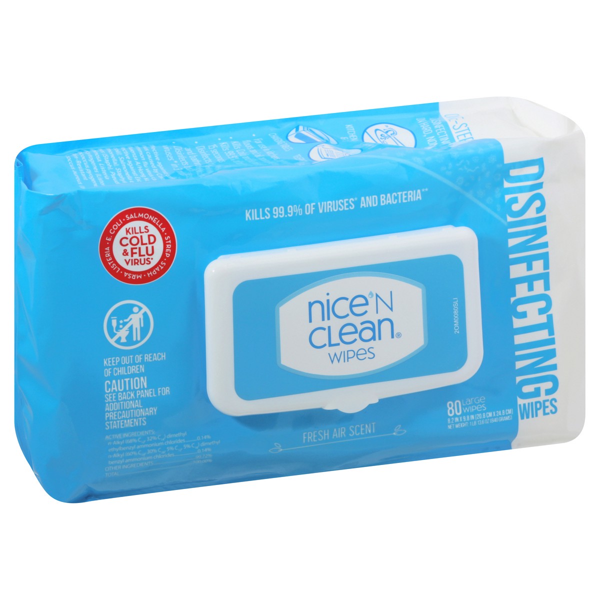 slide 7 of 12, Nice 'n Clean Large Disinfecting Fresh Air Scent Wipes 80 ea, 80 ct