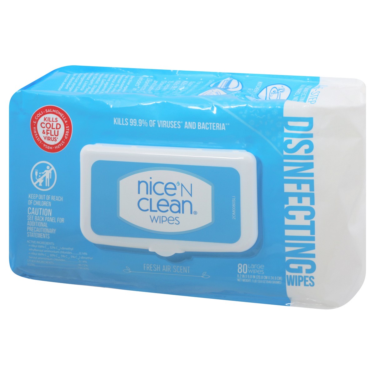 slide 8 of 12, Nice 'n Clean Large Disinfecting Fresh Air Scent Wipes 80 ea, 80 ct