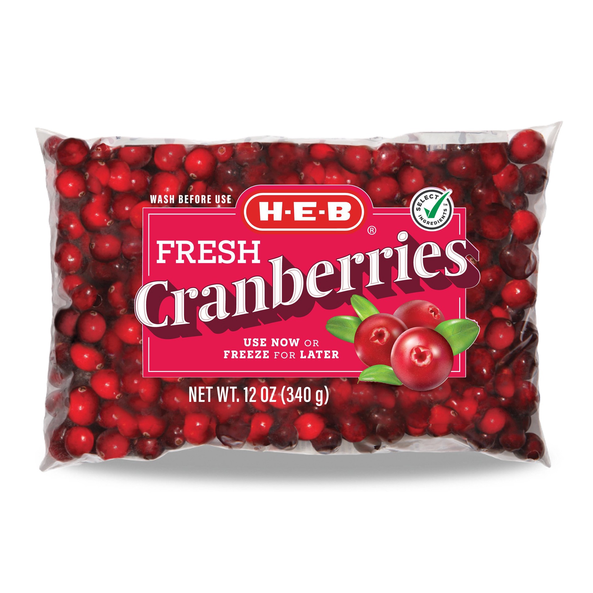 slide 1 of 1, H-E-B Fresh Cranberries, 12 oz