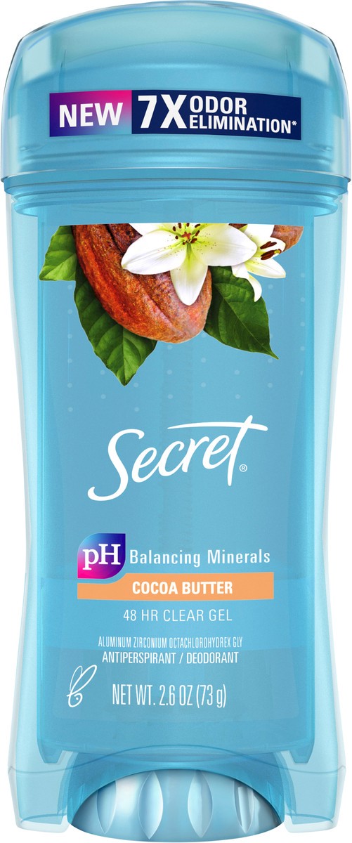 slide 3 of 3, Secret Fresh Clear Gel Antiperspirant and Deodorant for Women, Cocoa Butter Scent, 2.6 oz, 2.6 oz