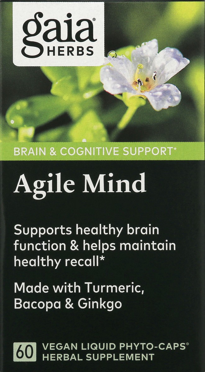 slide 2 of 13, Gaia Herbs Gaia Agile Mind Herbal Supplement, 60 ct