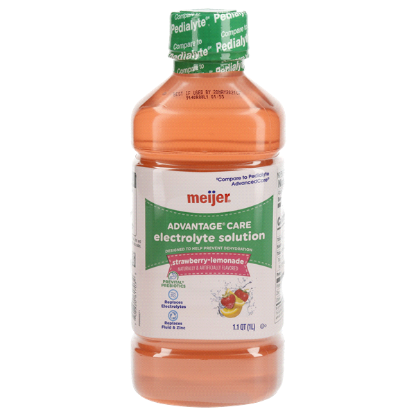 slide 1 of 1, Meijer Advantage Care Electrolyte Solution, Strawberry Lemonade, With Prevital Prebiotics, 1 liter