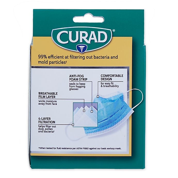 slide 3 of 4, Curad Germ Shield Medical Grade Facemask with Earloops, 10 ct