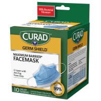 slide 8 of 21, Curad Germ Shield Medical Grade Facemask with Earloops, 10 ct