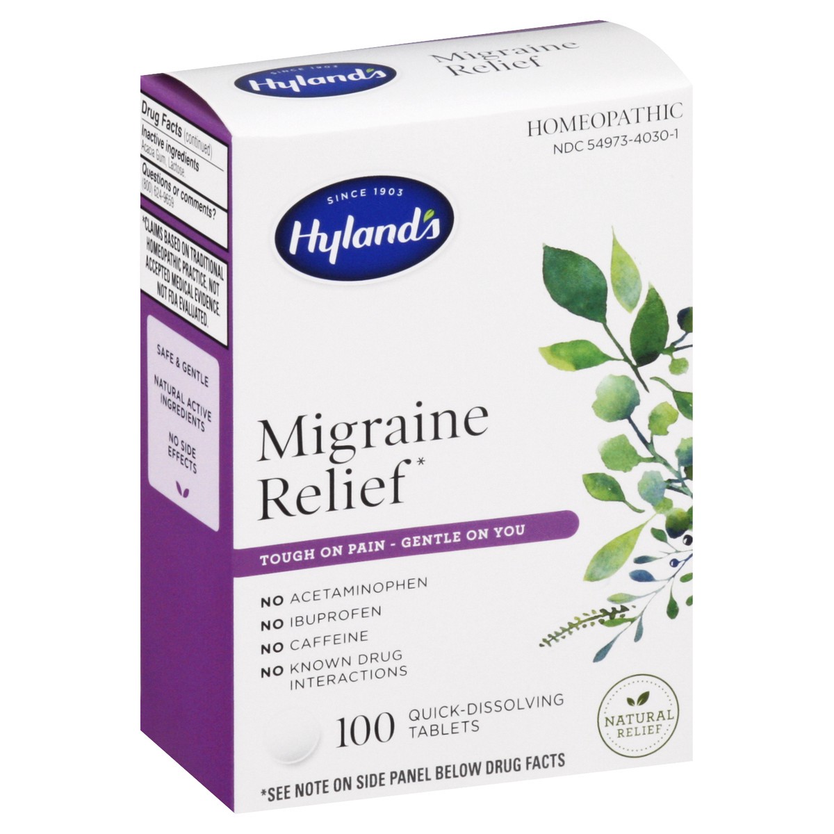 slide 3 of 9, Hyland's Quick-Dissolving Tablets Migraine Relief 100 ea, 1 ct