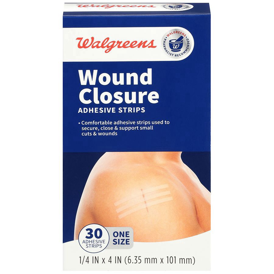 slide 1 of 3, Walgreens Wound Closure Adhesive Strips, 30 ct