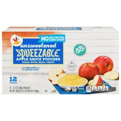 Giant Unsweetened Applesauce Squeezable Pouches - 12 ct