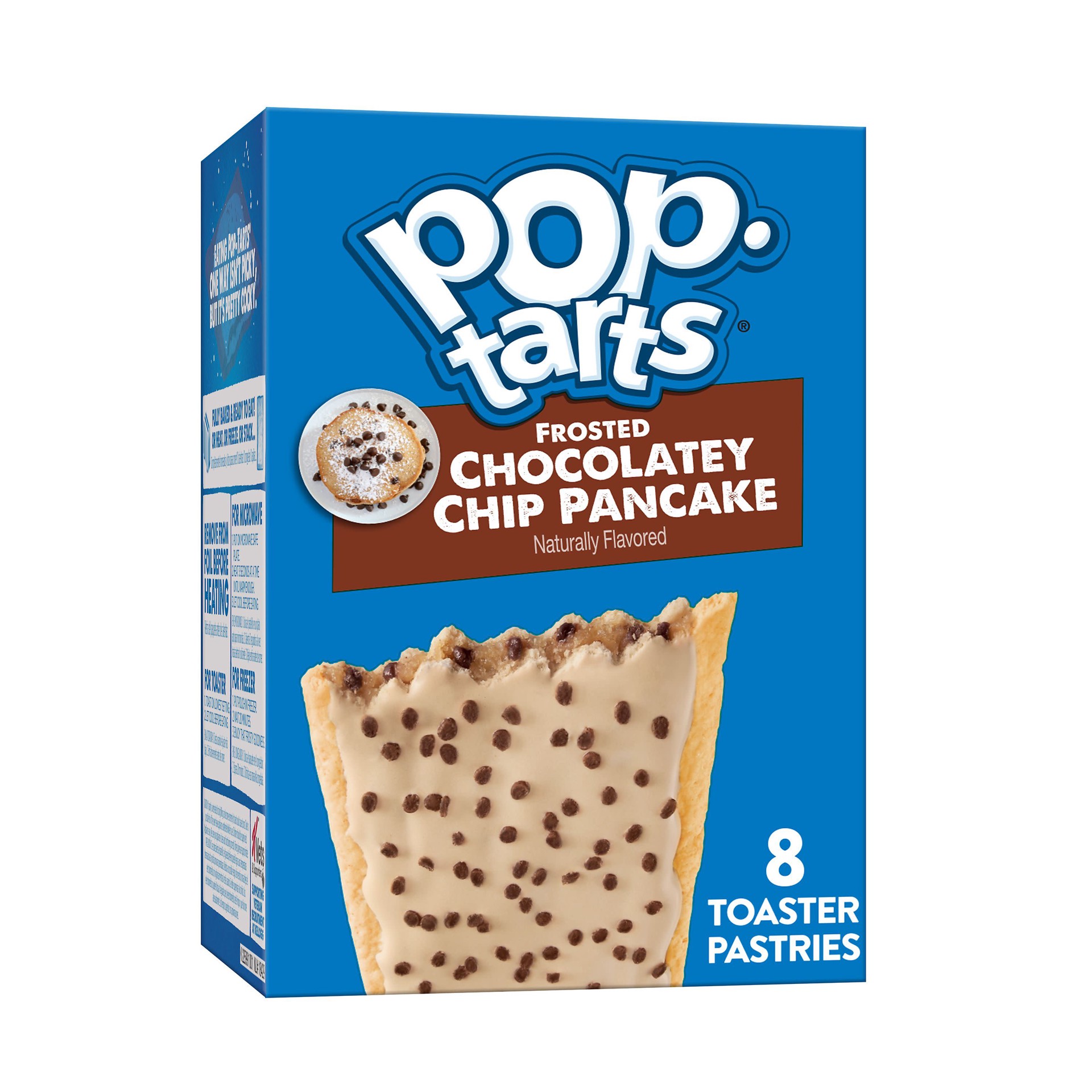 slide 1 of 5, Pop-Tarts Toaster Pastries, Breakfast Foods, Kids Snacks, Frosted Chocolatey Chip Pancake, 13.5oz Box, 8 Pop-Tarts, 13.5 oz