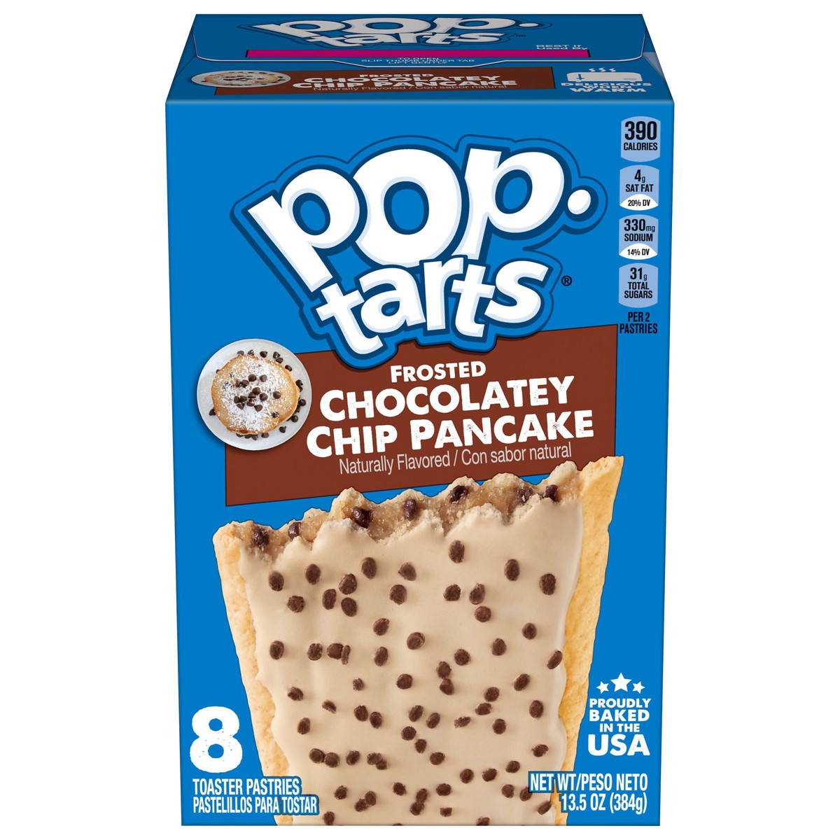 slide 1 of 5, Pop-Tarts Frosted Chocolatey Chip Pancake Toaster Pastries, 13.5 oz