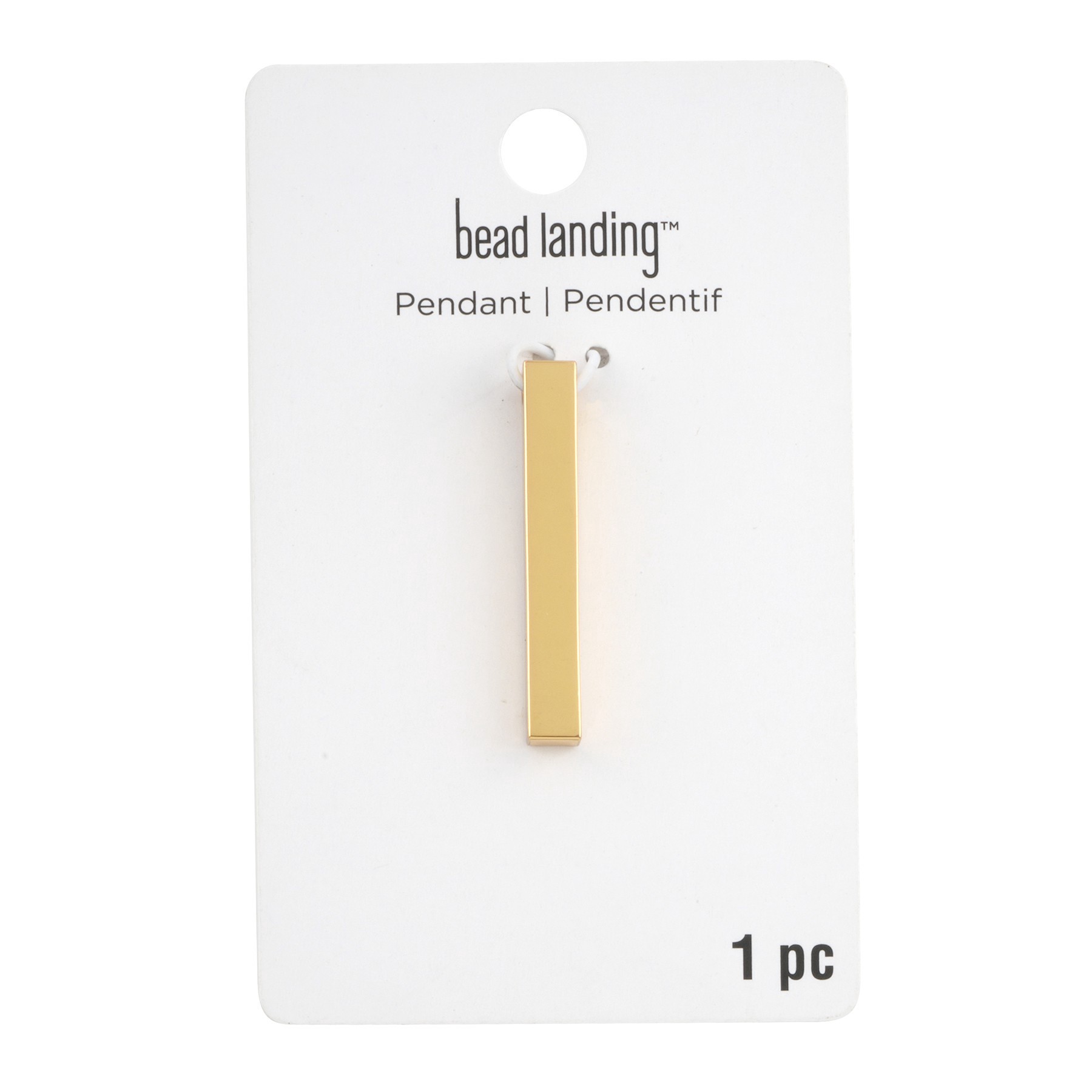 slide 3 of 3, Gold Metal Bar Pendant By Bead Landing, 5 mm