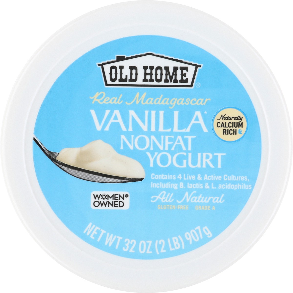 slide 2 of 13, Old Home Vanilla Non Fat Yogurt, 32 oz