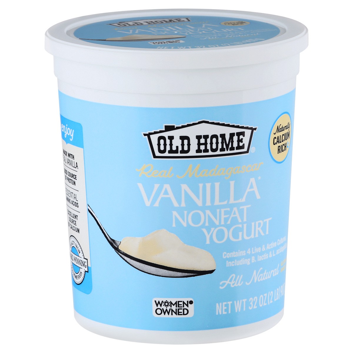 slide 9 of 13, Old Home Vanilla Non Fat Yogurt, 32 oz