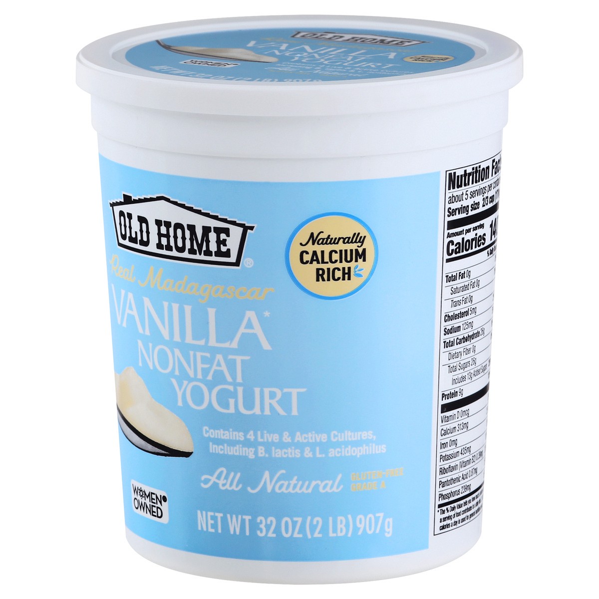 slide 5 of 13, Old Home Vanilla Non Fat Yogurt, 32 oz