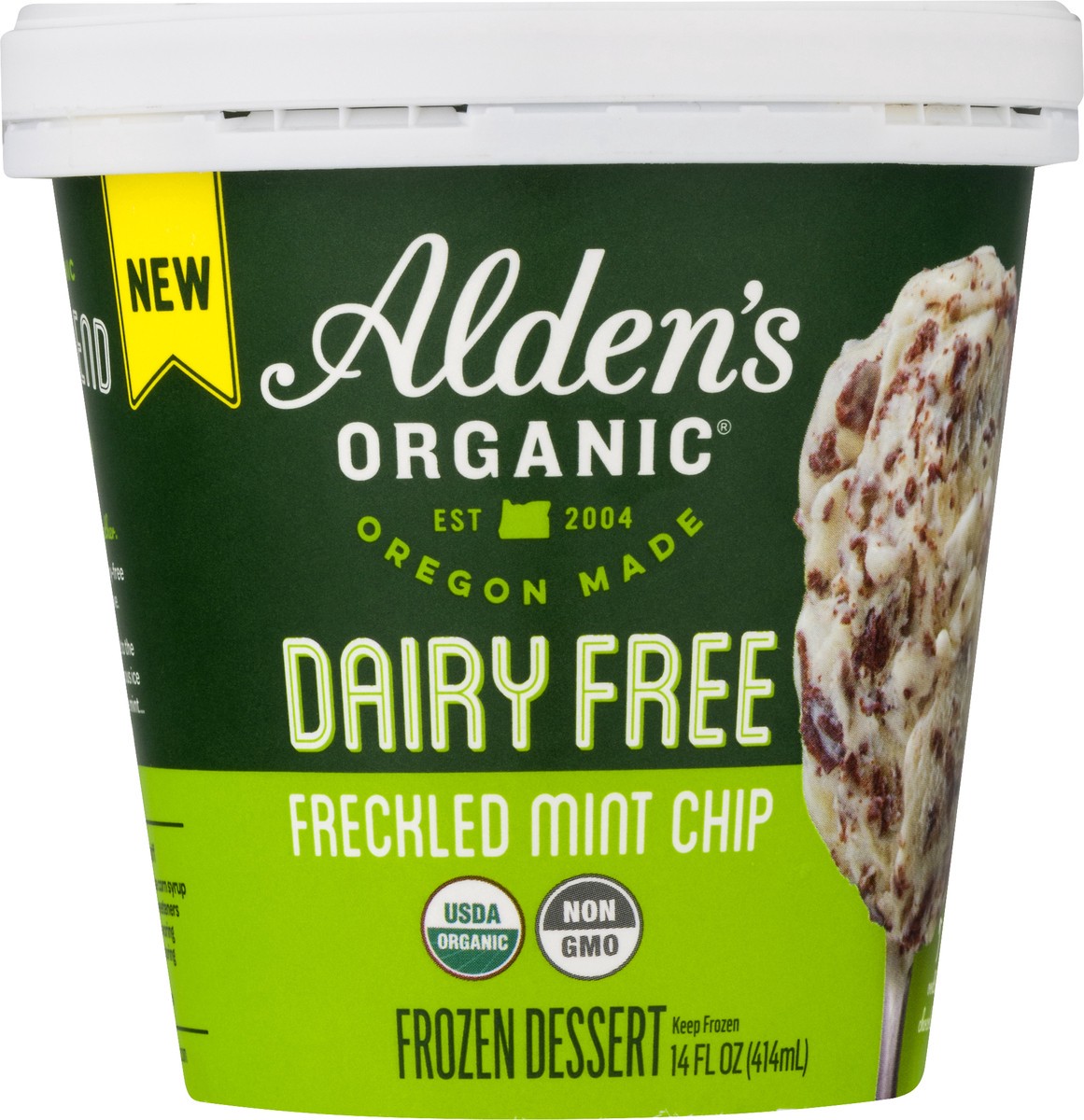 slide 11 of 11, Alden's Organic Dairy Free Freckled Mint Chip, 14 oz