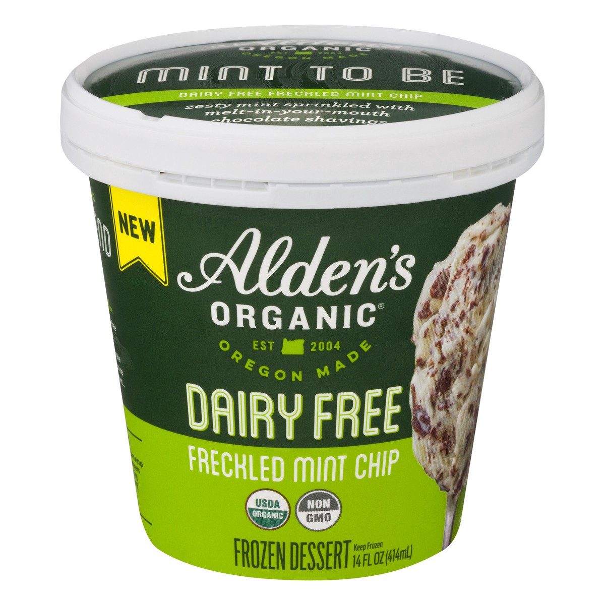 slide 1 of 11, Alden's Organic Dairy Free Freckled Mint Chip, 14 oz