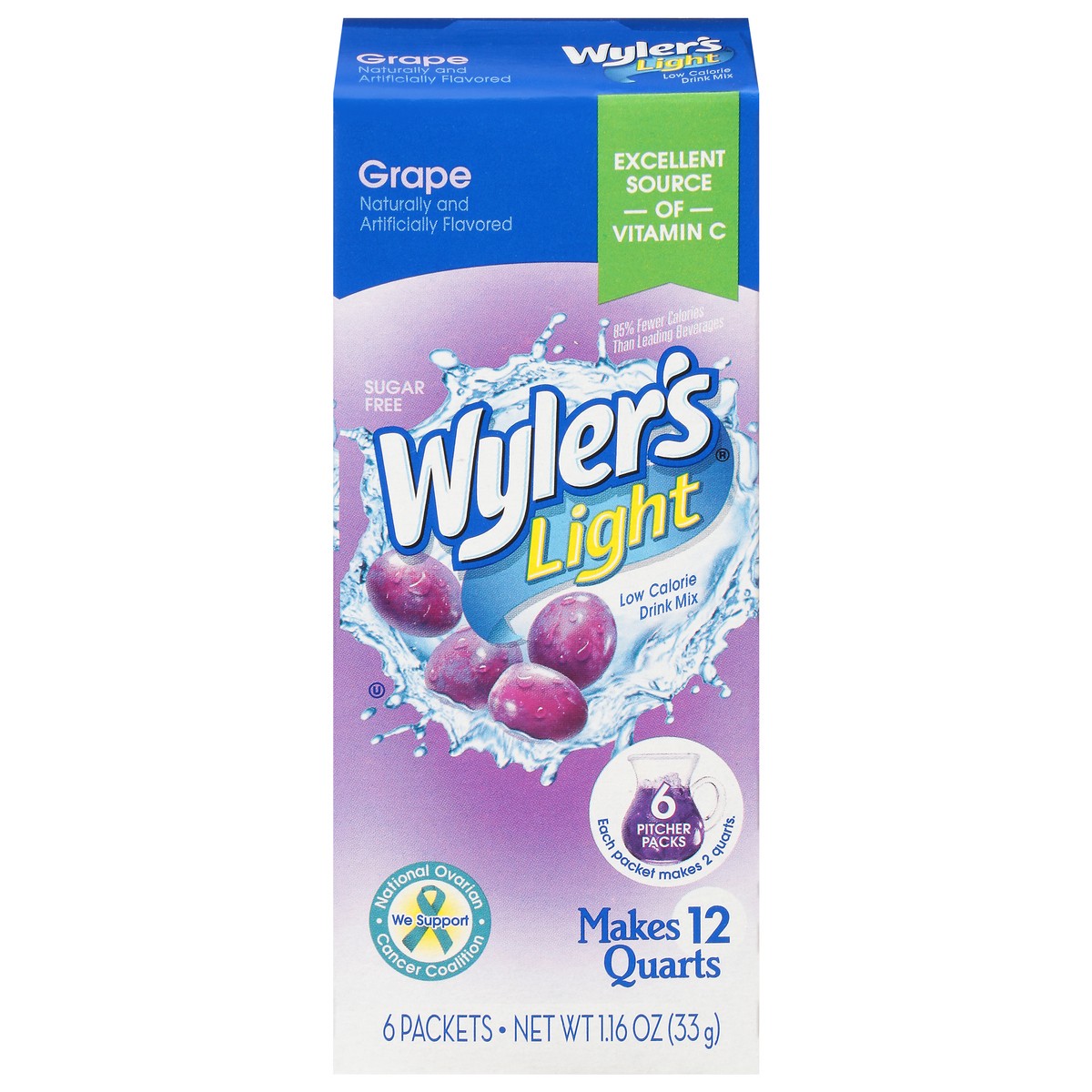 slide 1 of 1, Wyler's Light Sugar Free Grape Drink, 12 qt