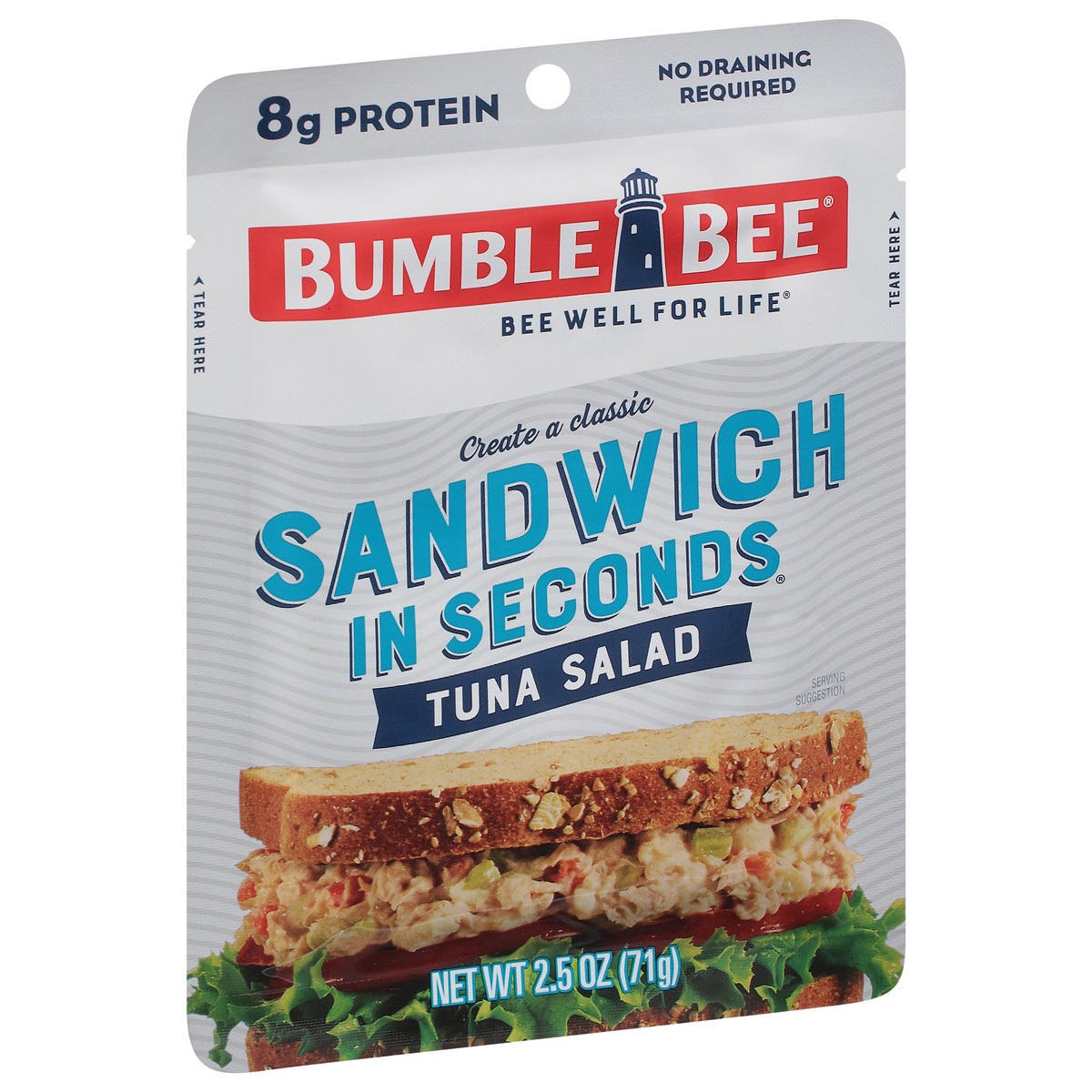 slide 2 of 9, Bumble Bee Tuna Salad Sandwich in Seconds, 2.5 oz Pouch, 2.5 oz