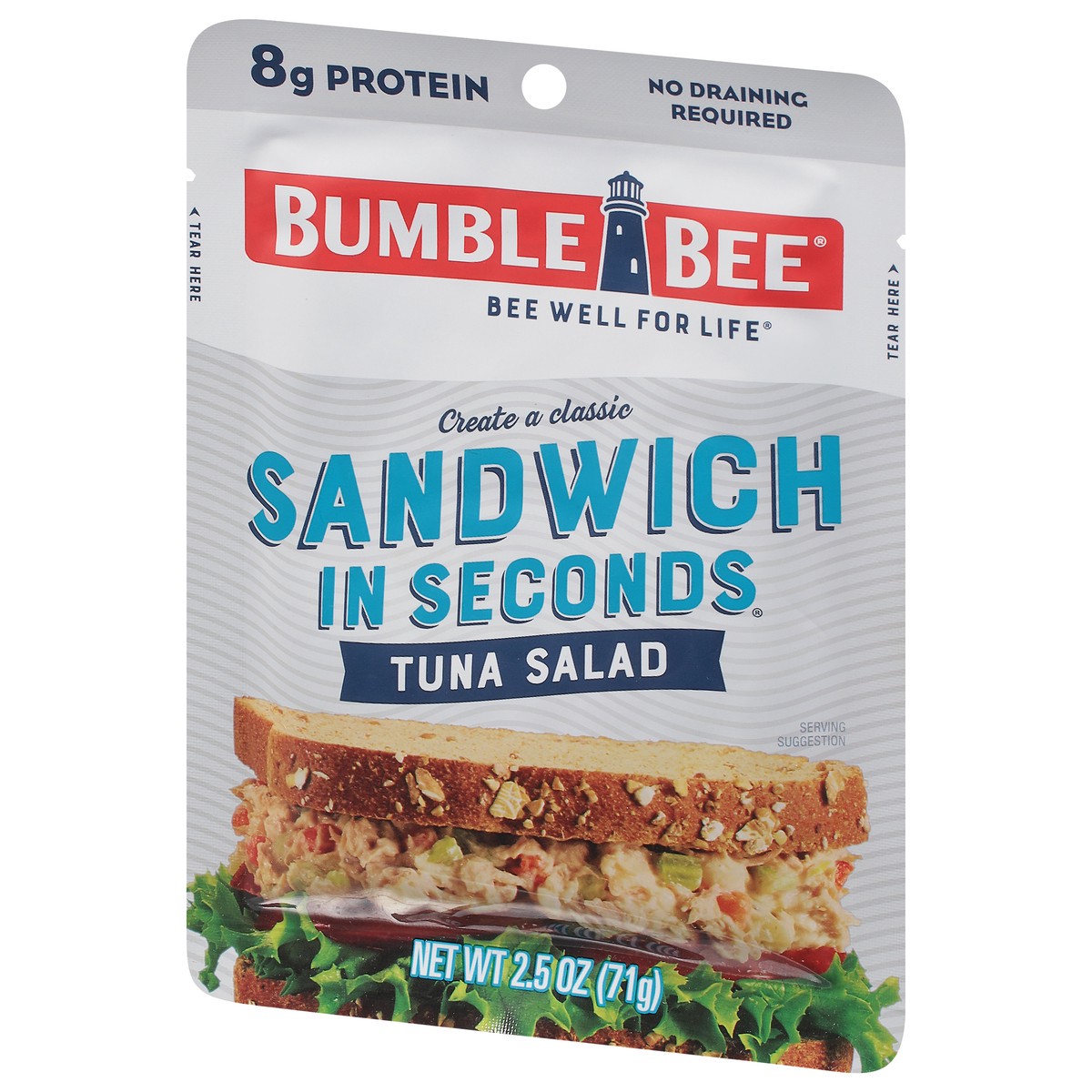 slide 3 of 9, Bumble Bee Tuna Salad Sandwich in Seconds, 2.5 oz Pouch, 2.5 oz