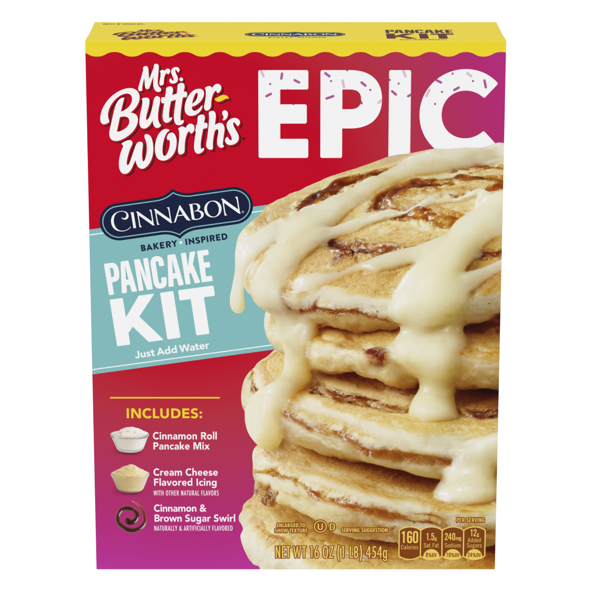 slide 1 of 29, Mrs. Butterworth's Cinnabon Pancake Kit 16 oz, 16 oz