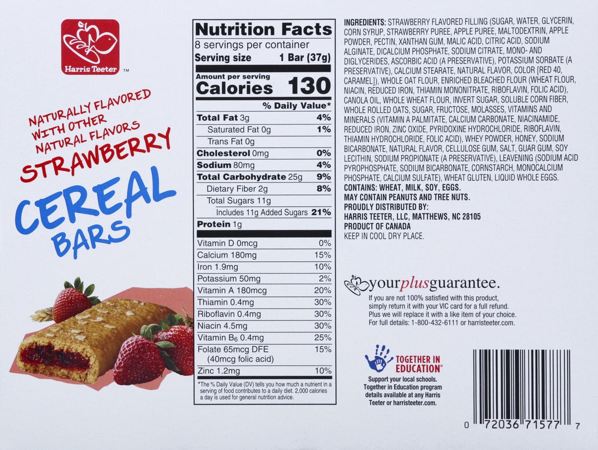 slide 10 of 10, Harris Teeter Strawberry Cereal Bars, 10.4 oz