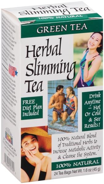 slide 1 of 4, 21st Century Herbal Slimming Tea, Caffeine Free, Green Tea, 24 ct