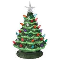 Ssel 10.5in Green Ceramic Tree - EA
