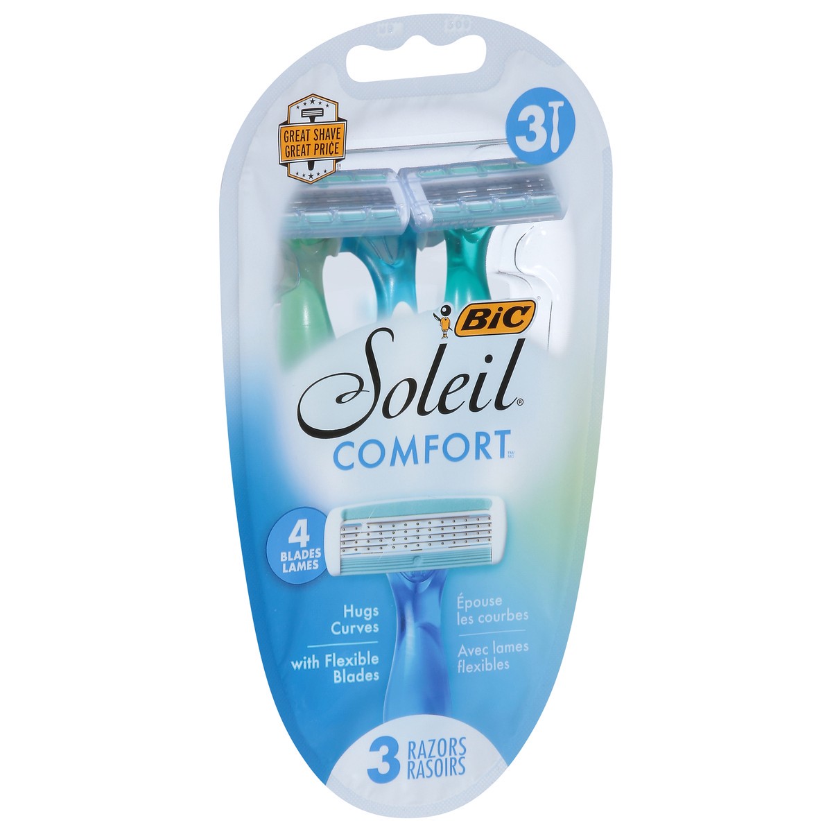 slide 3 of 9, BIC Soleil Comfort Razors 3 ea, 3 ct