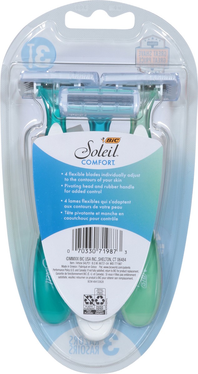 slide 3 of 9, BIC Soleil Comfort Razors 3 ea, 3 ct