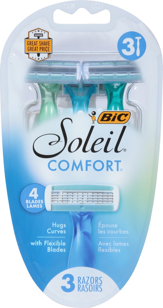 slide 2 of 9, BIC Soleil Comfort Razors 3 ea, 3 ct