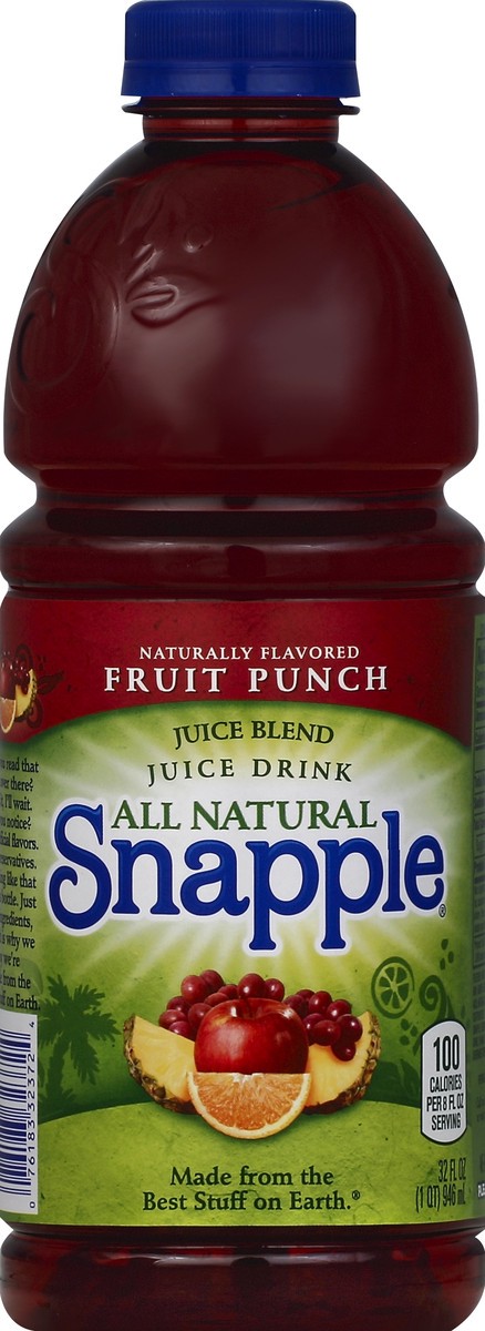 slide 1 of 3, Snapple Juice Drink 32 oz, 32 oz