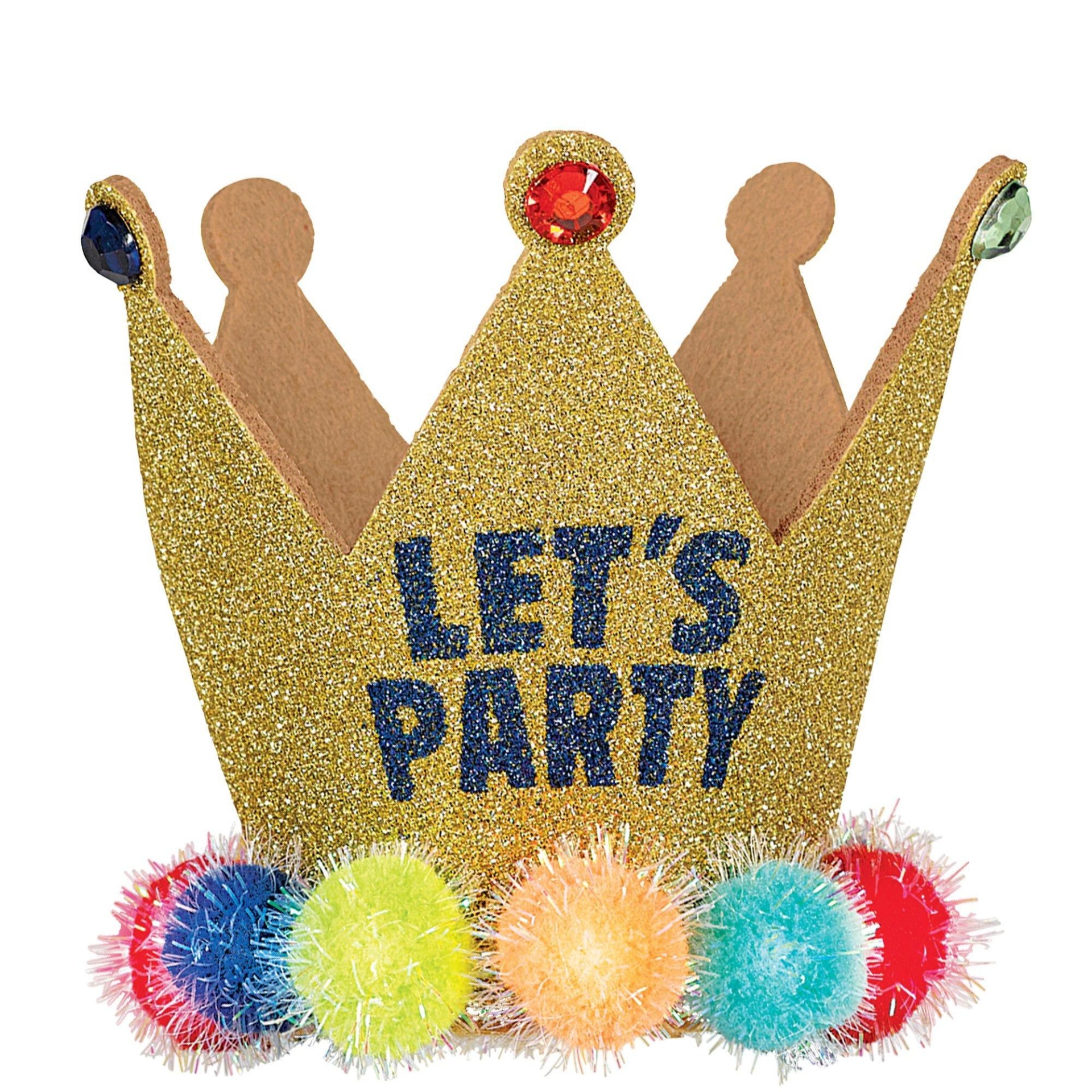slide 1 of 1, Party City Light Up Glitter Let's Party Crown Headband, 1 ct