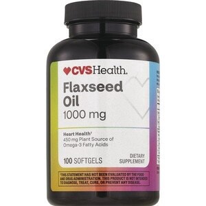slide 1 of 1, CVS Health Flaxseed Oil Softgels, 100 Ct, 100 ct; 1000 mg