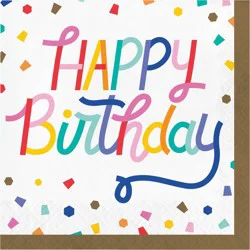 Creative Converting Happy Birthday Confetti Theme Lunch Napkins