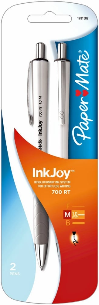 slide 1 of 1, Paper Mate Ink Joy 700 RT 10 mm Medium Point Pen, 2 ct